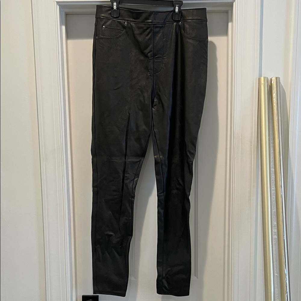 SPANX Black Faux Leather Pants leggings women’s
